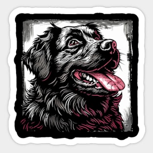 Retro Art Newfoundland dog Dog Lover Sticker